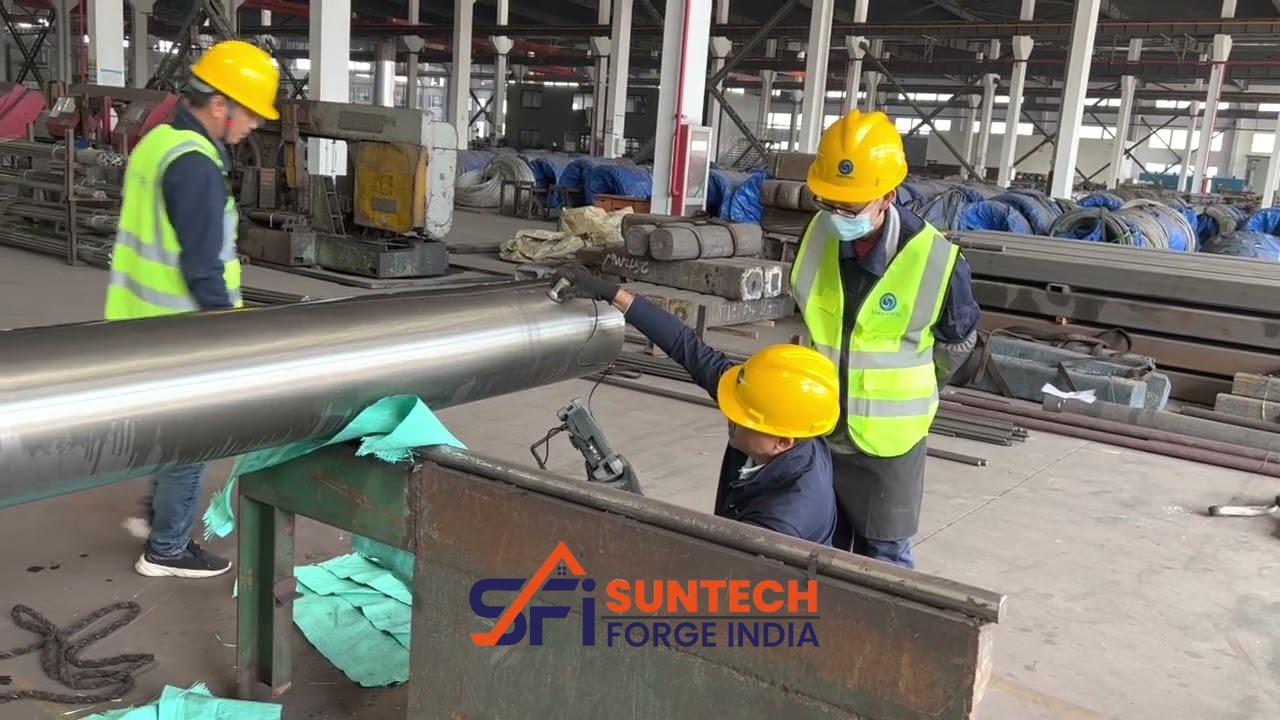 Professional quality control inspector using digital calipers on a polished steel component in a clean laboratory environment